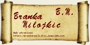 Branka Milojkić vizit kartica